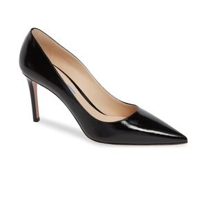 Prada Calzature Donna Black Leather Pointy Pumps